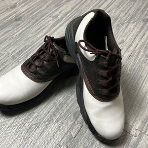 FootJoy Brown & White Flexzone Golf Shoes, Size 8M 45402